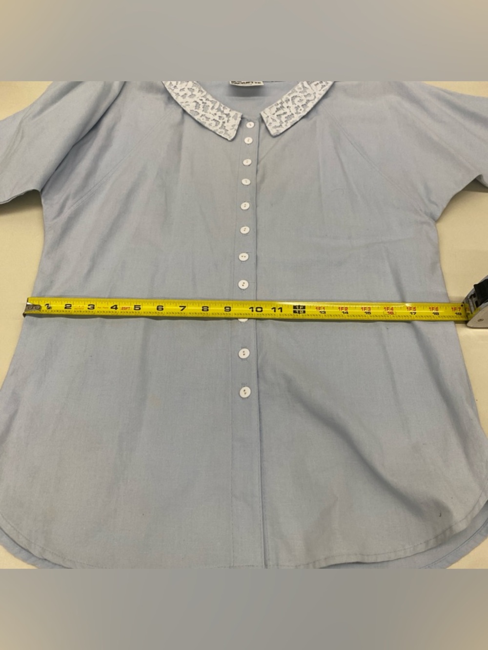 VINTAGE BLUE BLOUSE - Picture 7 of 9